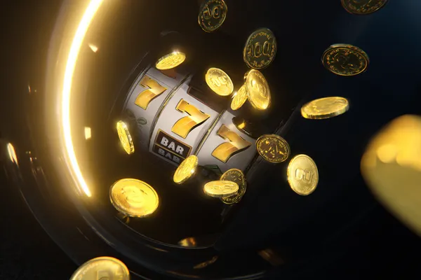 A woman smiling while playing online games on her laptop, surrounded by neon casino elements, showcasing GGGJL’s diverse game collection.